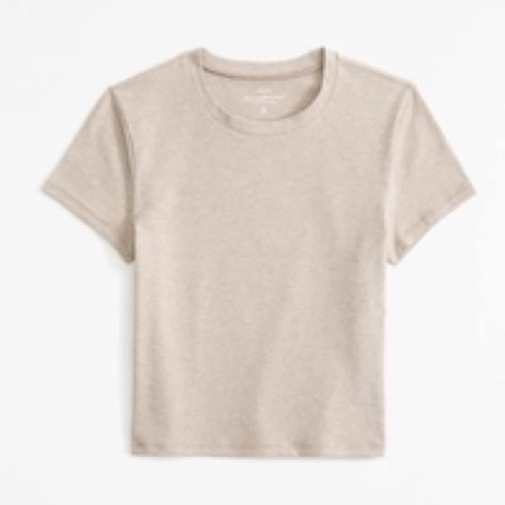 Abercrombie & Fitch Essential Baby Tee Light Taupe Tan XXS NWT